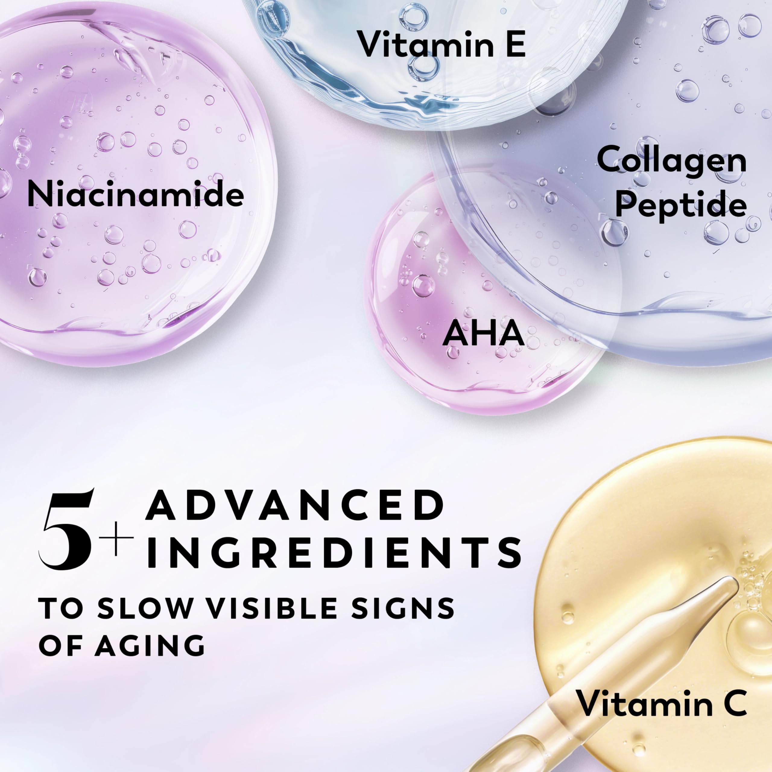 Back of Olay Super Serum bottle with ingredient details