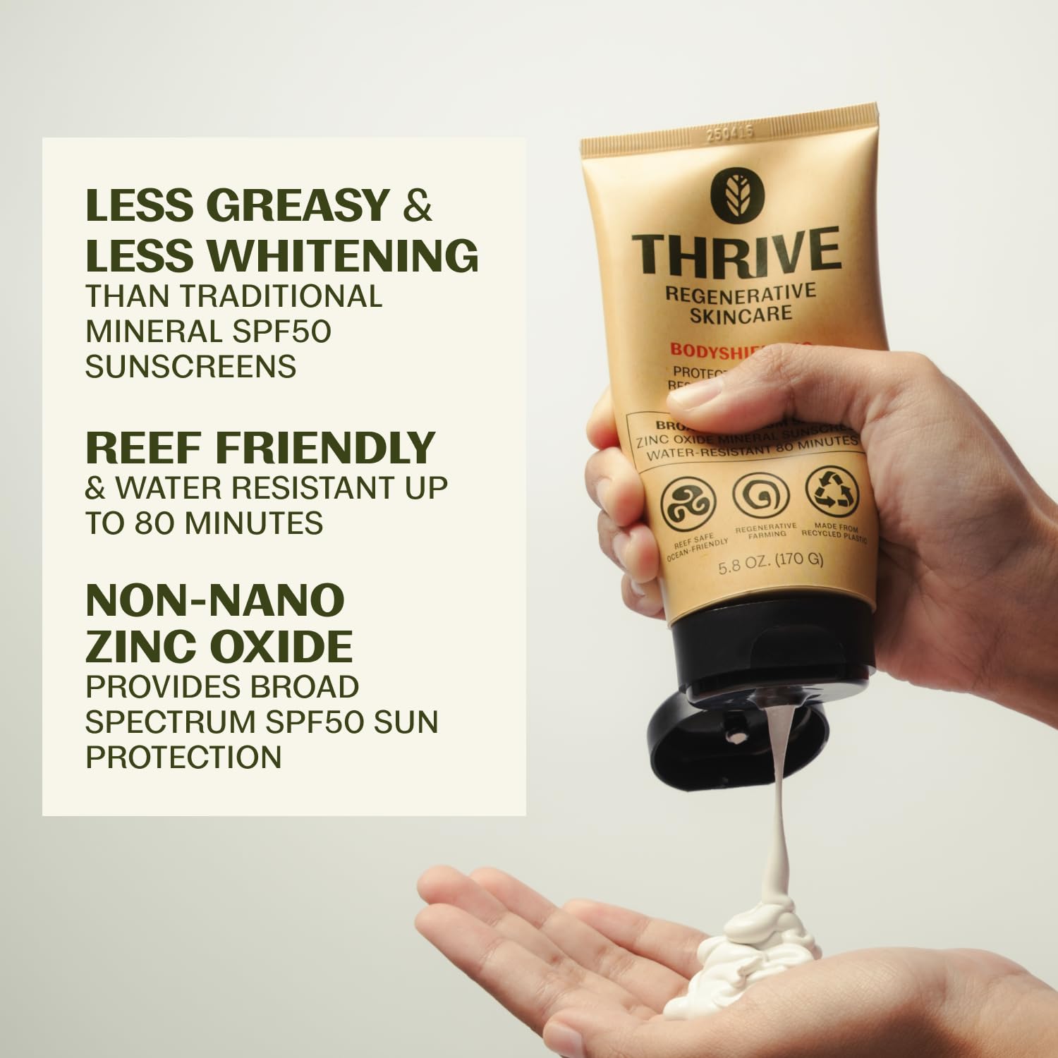 Thrive Natural Care mineral sunscreen tube texture