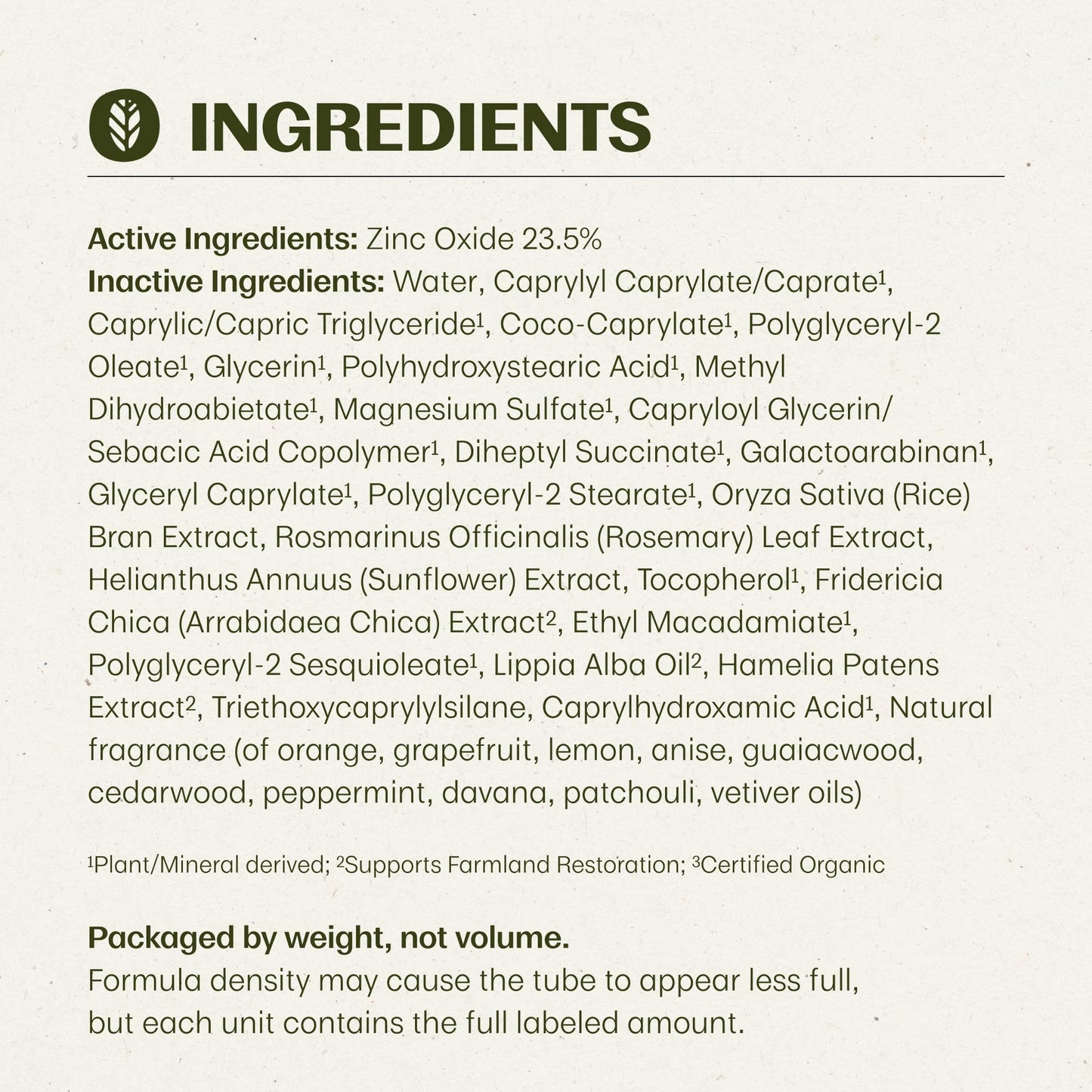 Thrive Natural Care sunscreen 5.8 Ounce size comparison