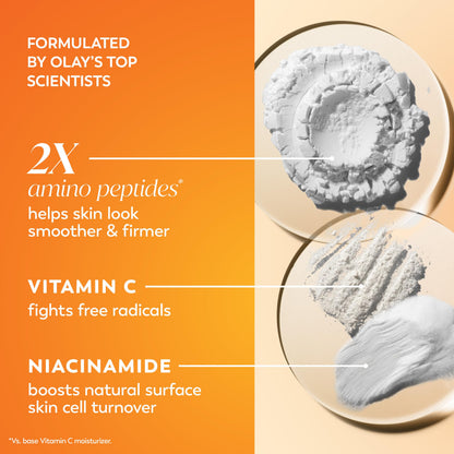 Olay anti-aging gel cream face moisturizer packaging displaying product benefits and twenty-four hour hydration claims