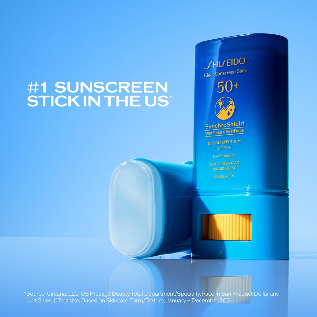 Shiseido sunscreen stick showing twist up mechanism