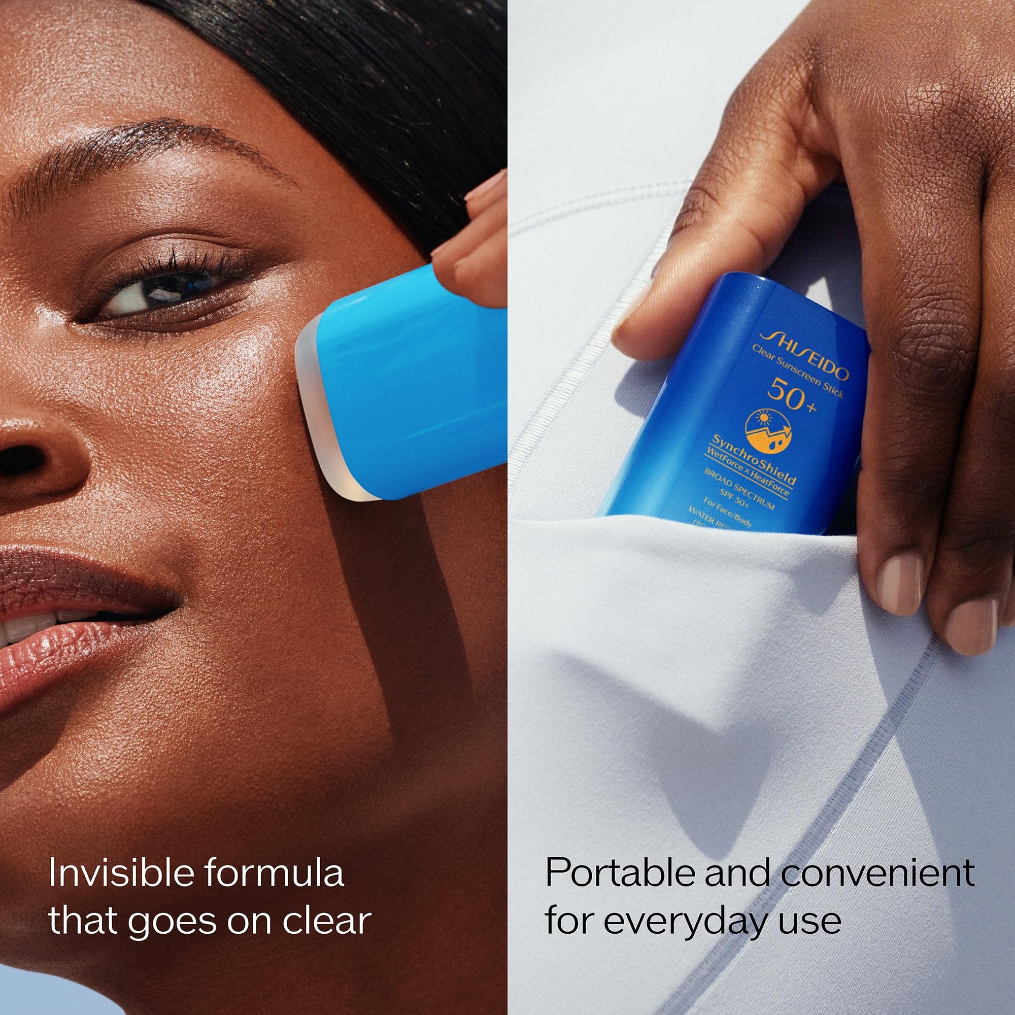 Compact Shiseido sun protection stick for travel