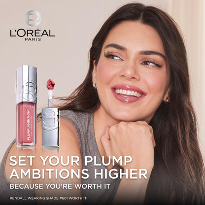 L'Oreal Paris Plump Ambition plumping lip oil container side angle product shot