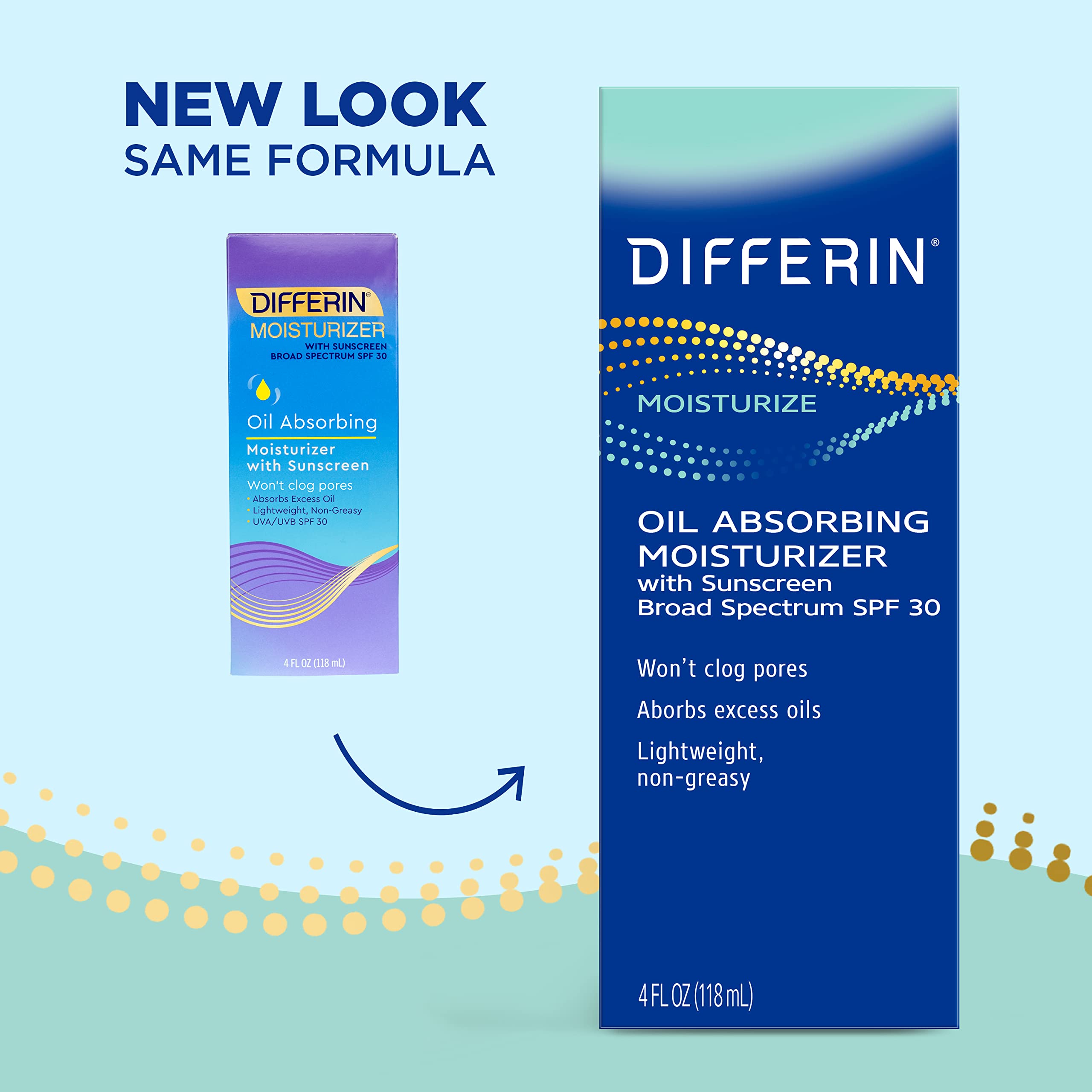 Differin SPF 30 sunscreen lotion texture and bottle
