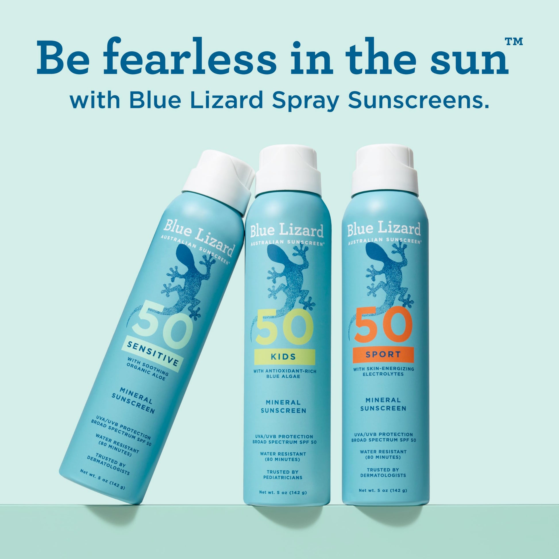 Blue Lizard Sensitive Mineral Sunscreen Spray packaging side profile