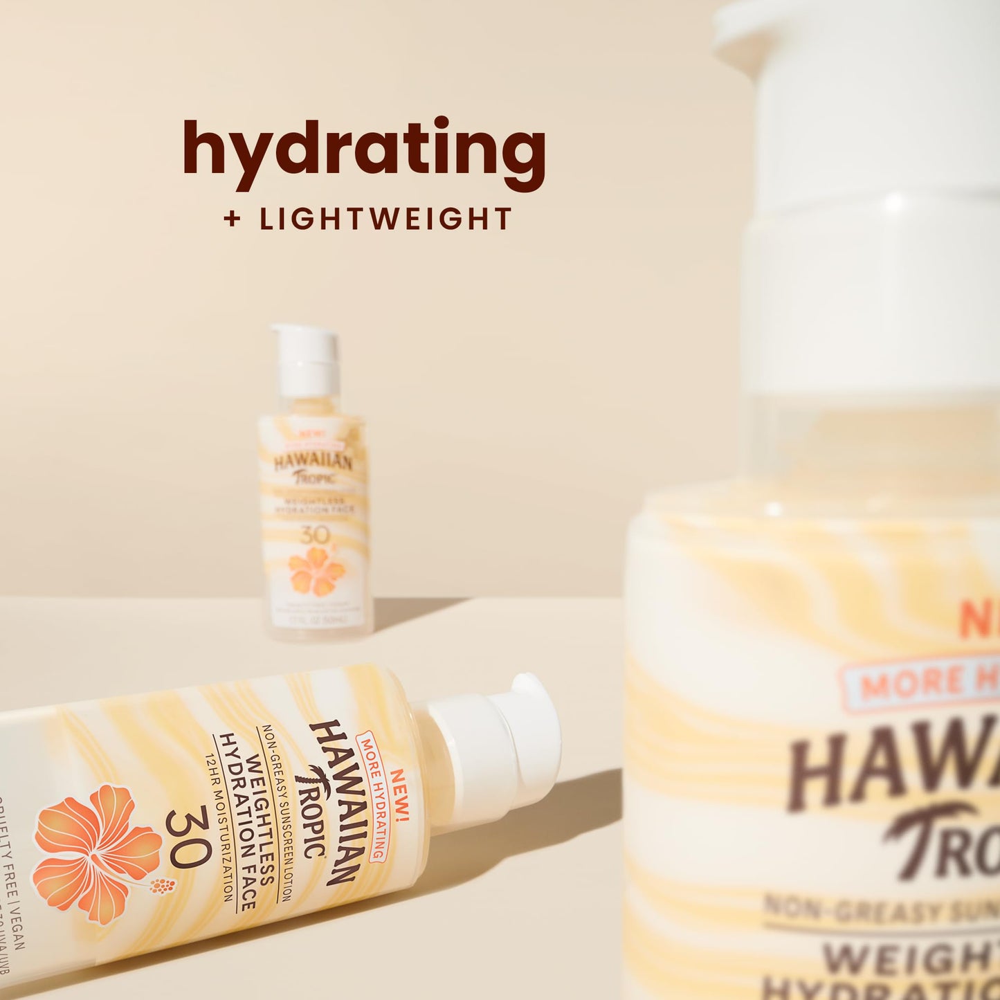 Hawaiian Tropic SPF 30 face sunscreen travel size bottle