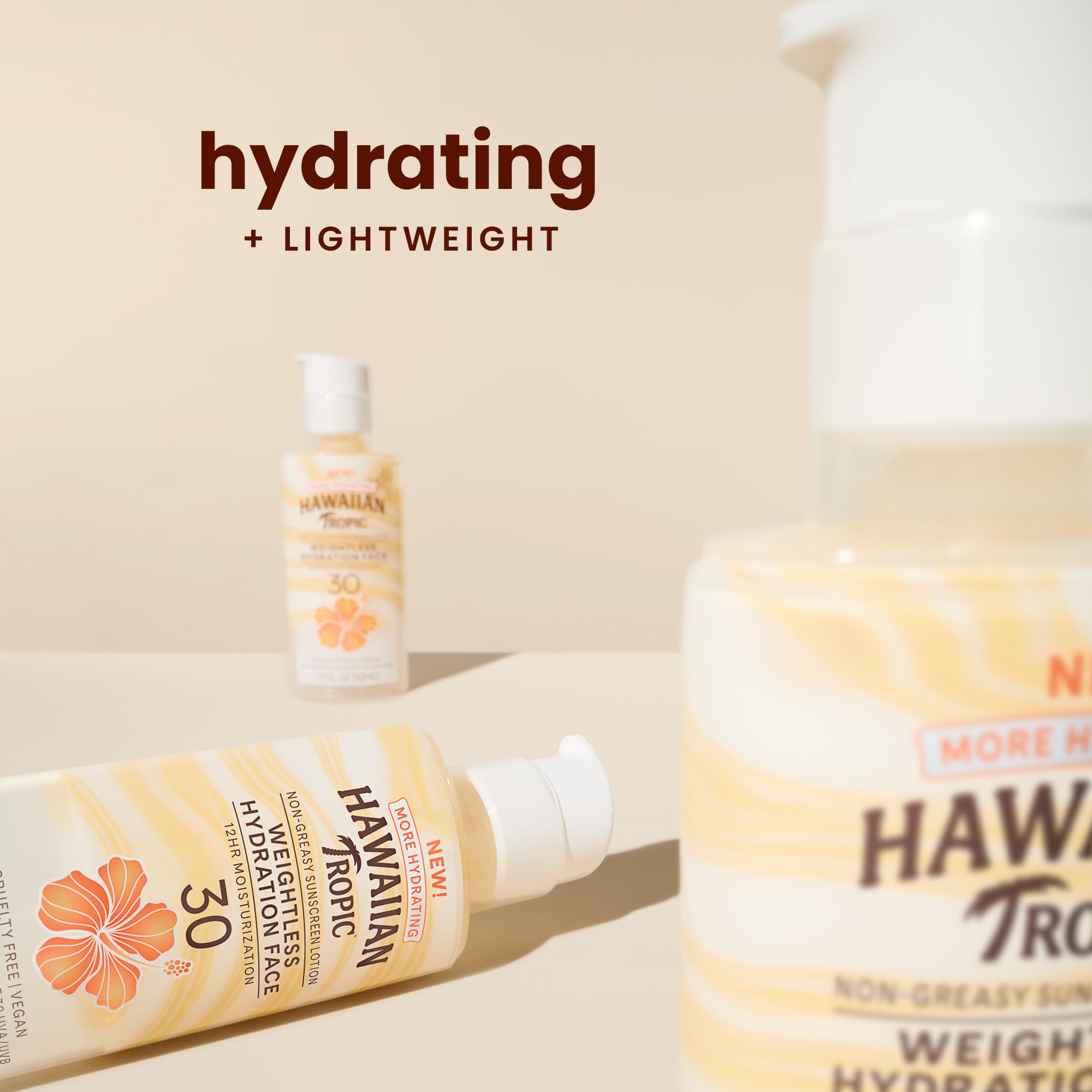 Hawaiian Tropic SPF 30 face sunscreen travel size bottle