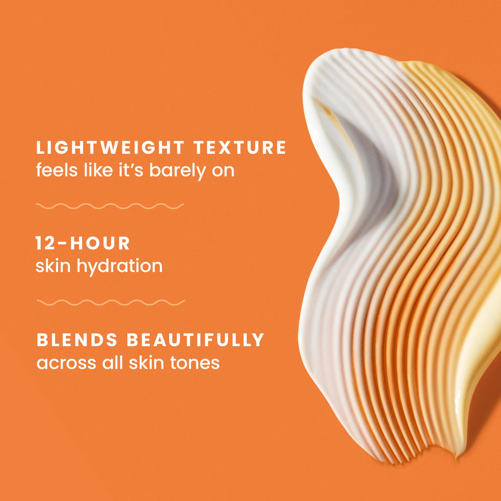 Hawaiian Tropic weightless facial sunscreen texture swatch