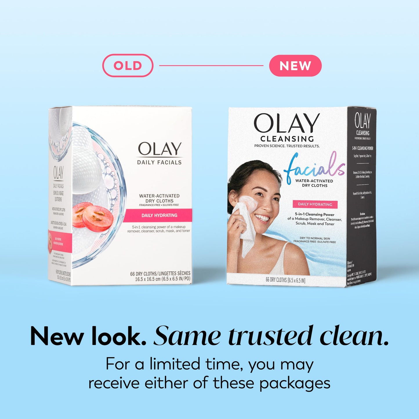 Olay makeup remover wipes water activated cloth texture closeup