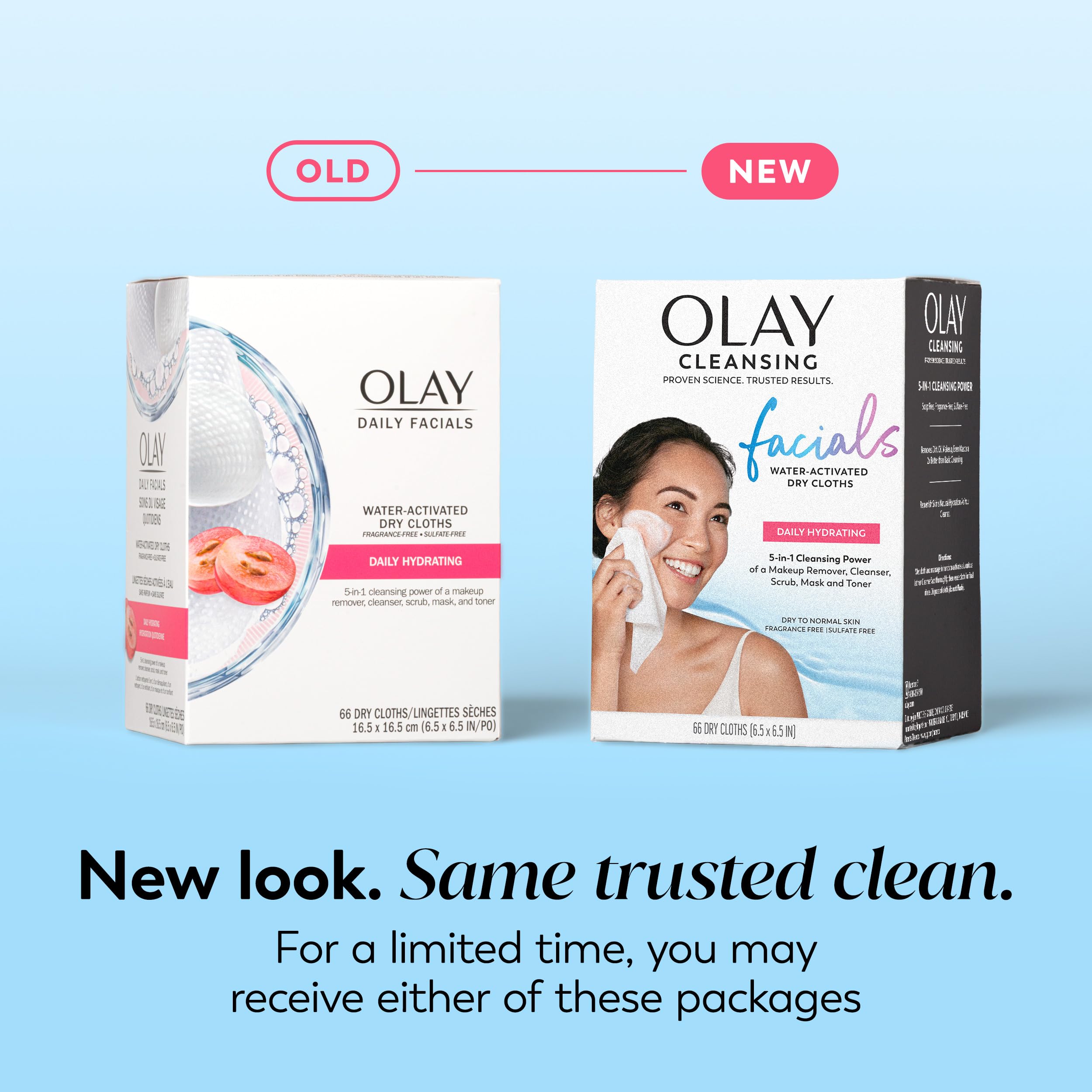 Olay makeup remover wipes water activated cloth texture closeup