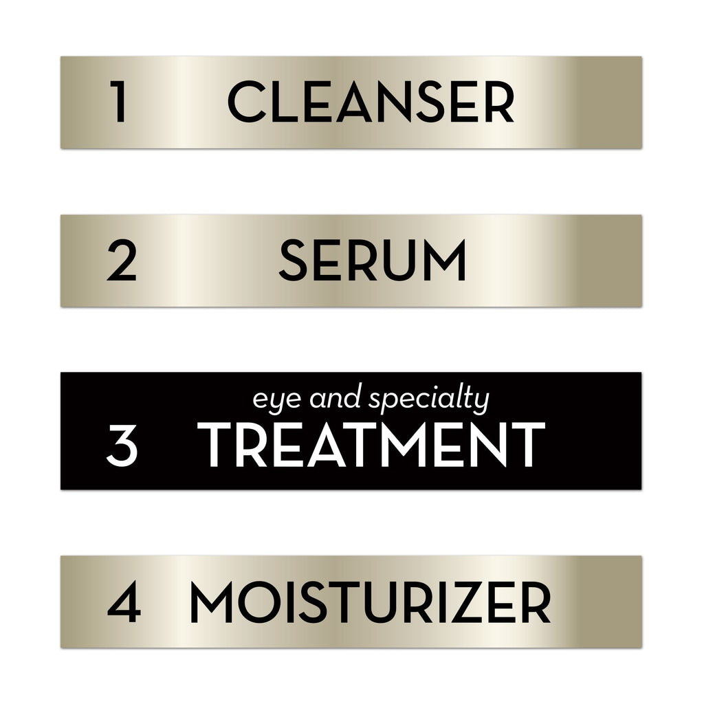 Olay depuffing eye roller shown with ingredient highlights