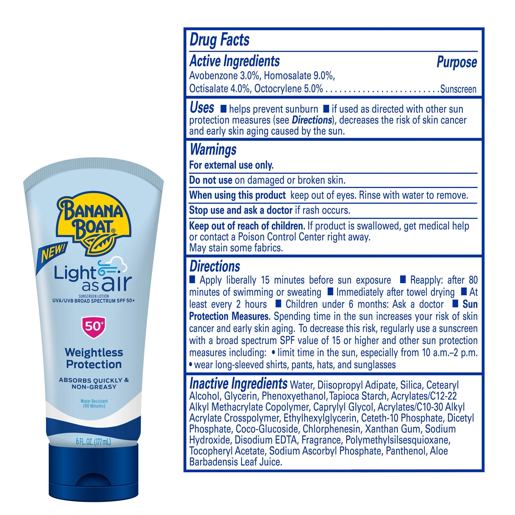 Banana Boat SPF 50 sunscreen twin pack packaging