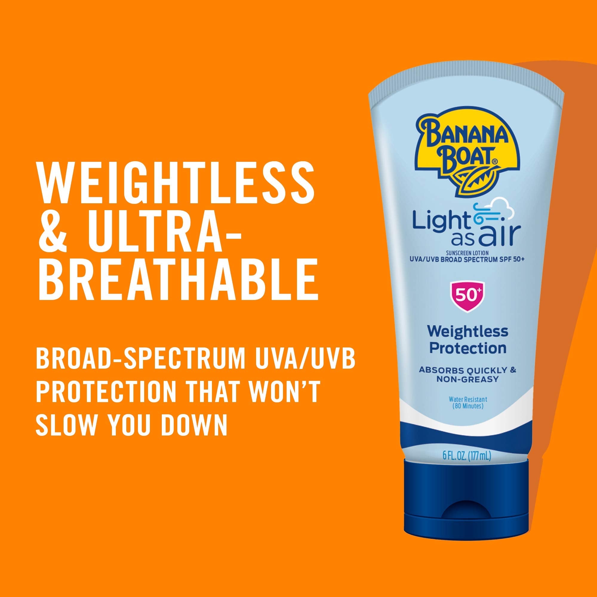 Back of Banana Boat Light As Air sunscreen bottle showing ingredients