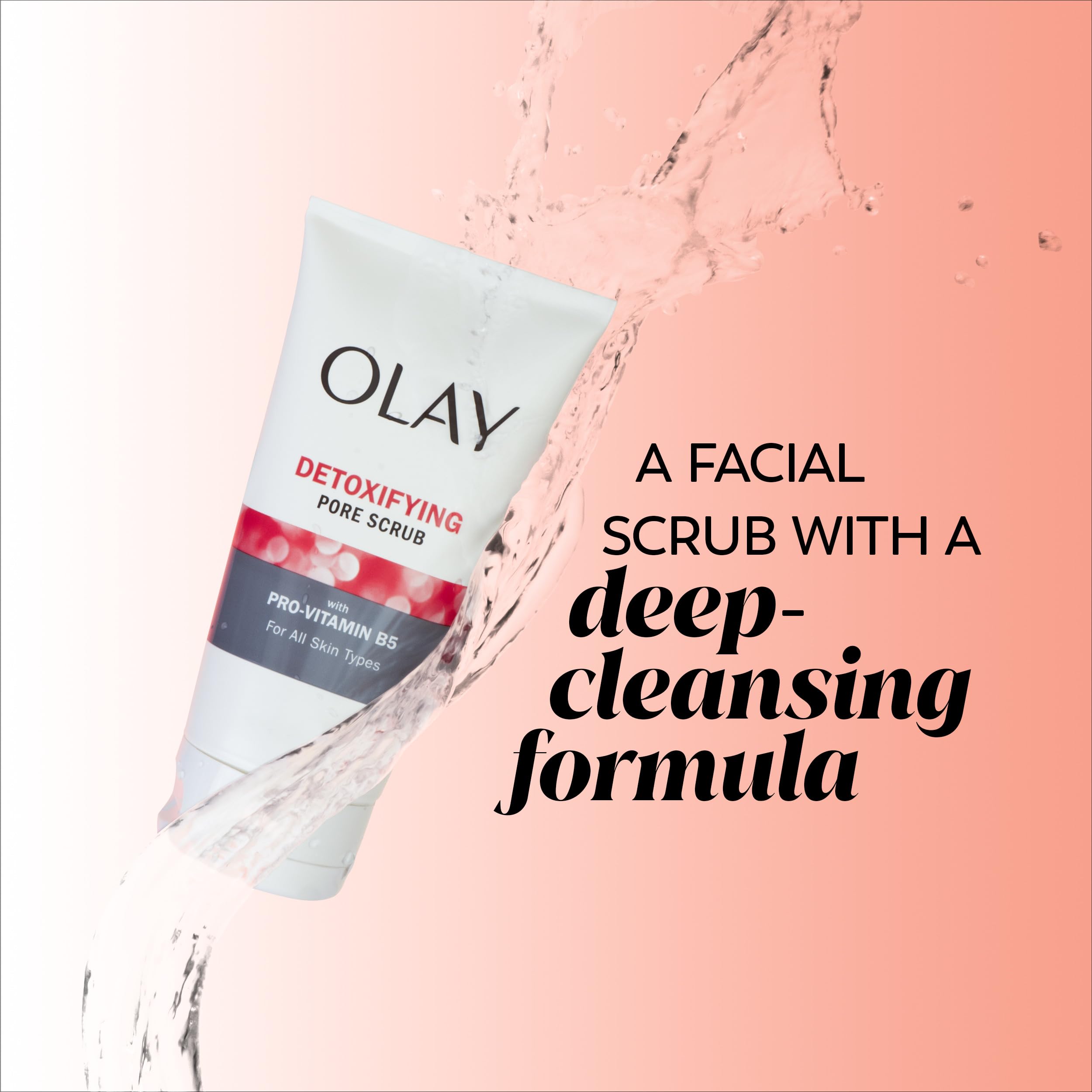 Olay anti aging facial scrub pack of 3 squeeze tubes close up view