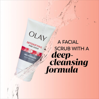Olay anti aging facial scrub pack of 3 squeeze tubes close up view