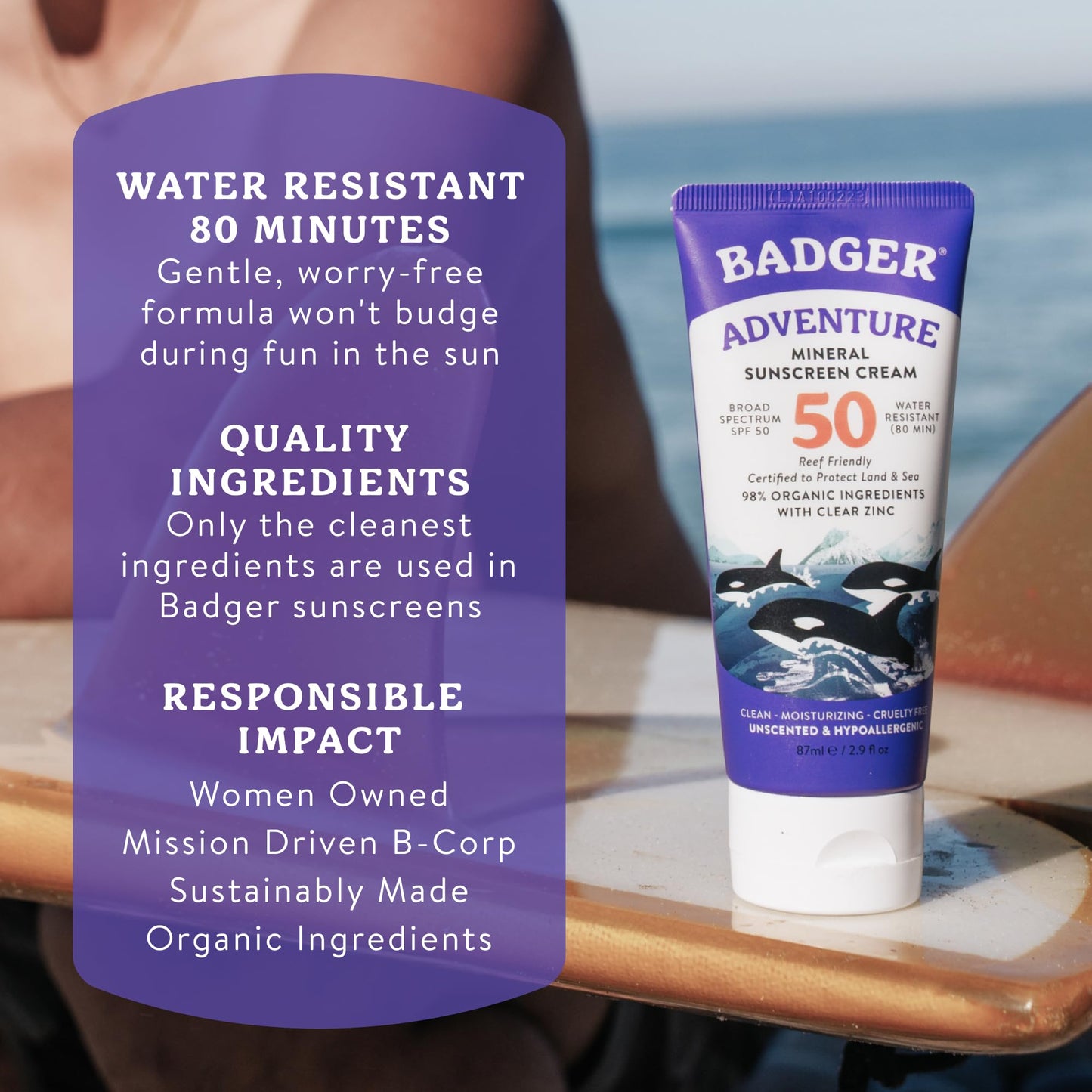 Badger mineral sunscreen travel size packaging