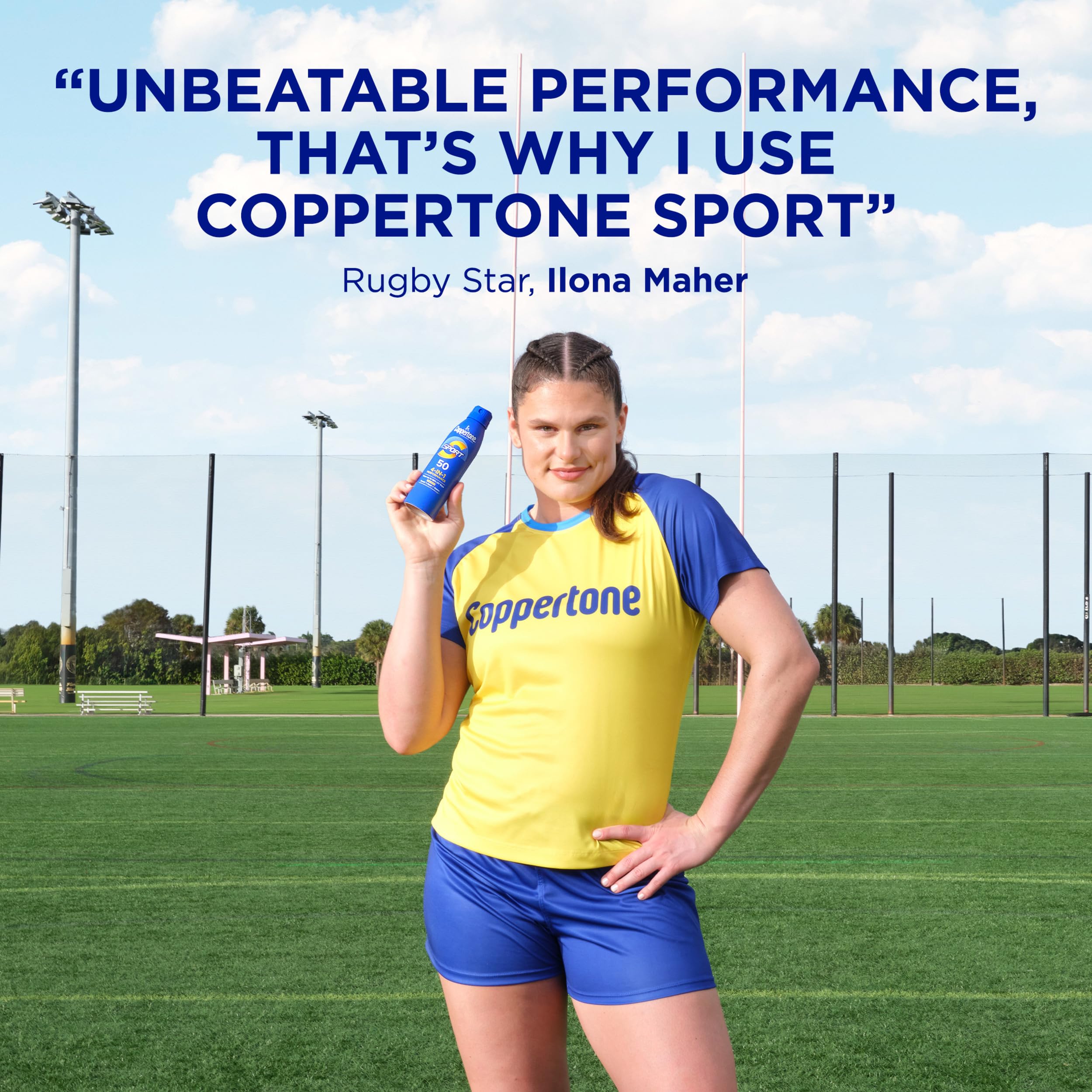 Coppertone Sport spray sunscreen nozzle application