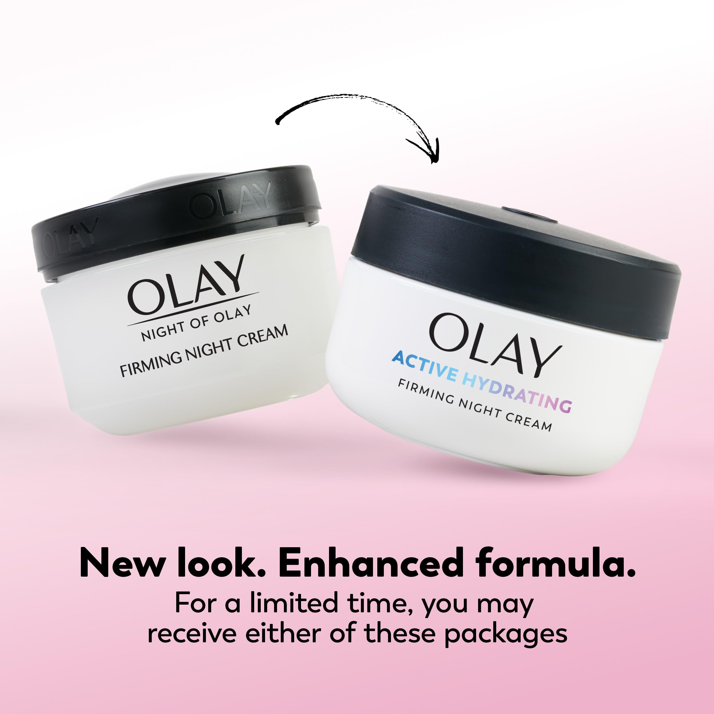 Olay Night Of Olay face moisturizer jars in a group display
