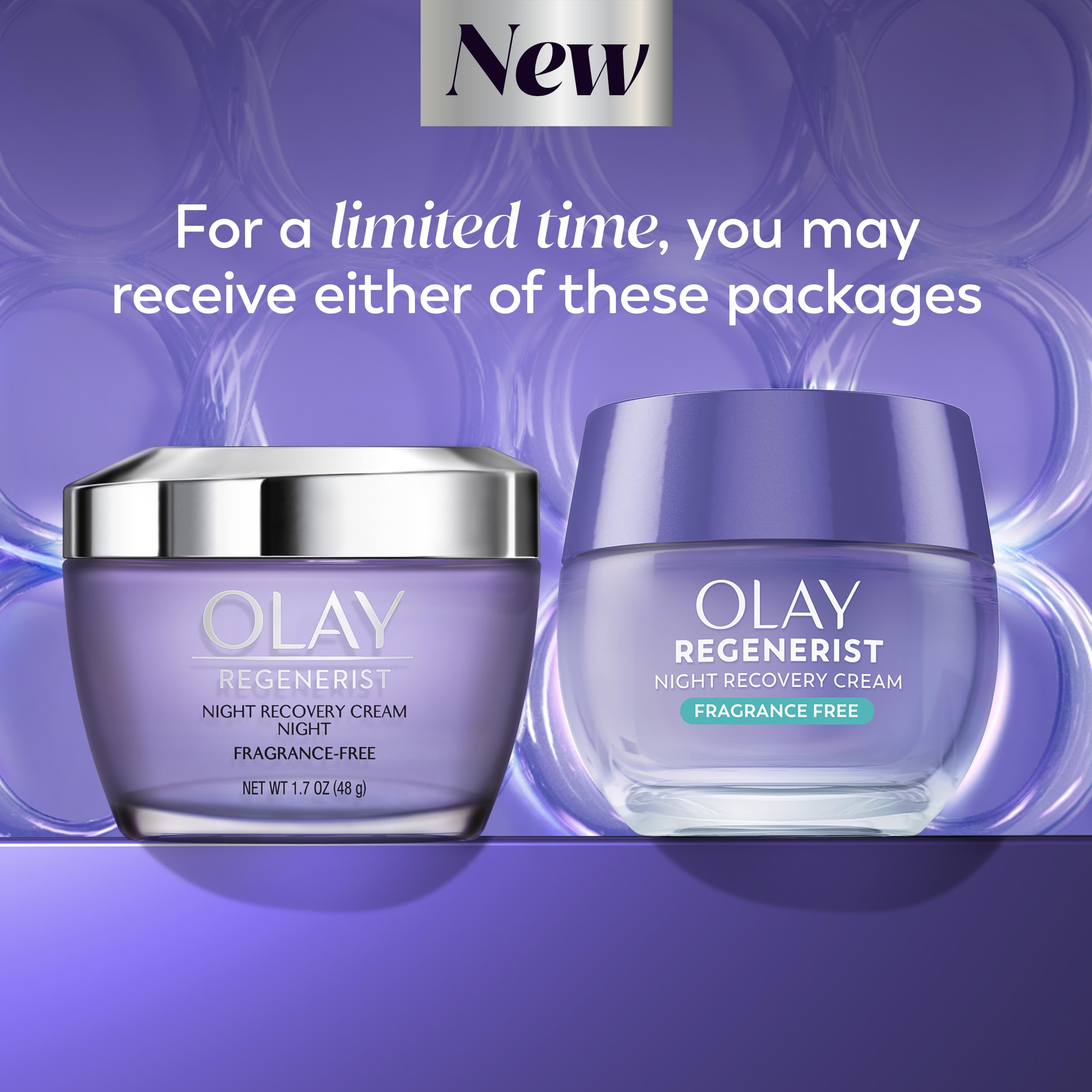 Olay anti aging night moisturizer purple packaging authentic USA imported skincare