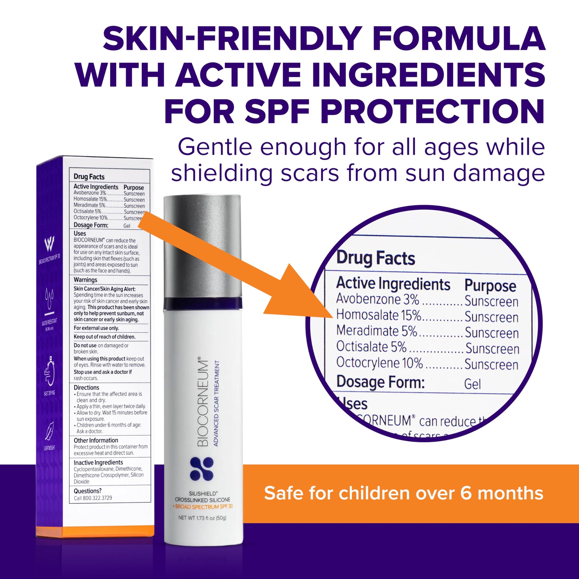 Clinical grade scar reduction gel with UV protection