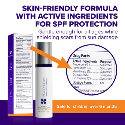 Clinical grade scar reduction gel with UV protection