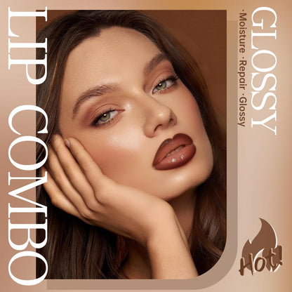 HOSAILY high shine nude lip glow oil and brown lip pencil texture swatches