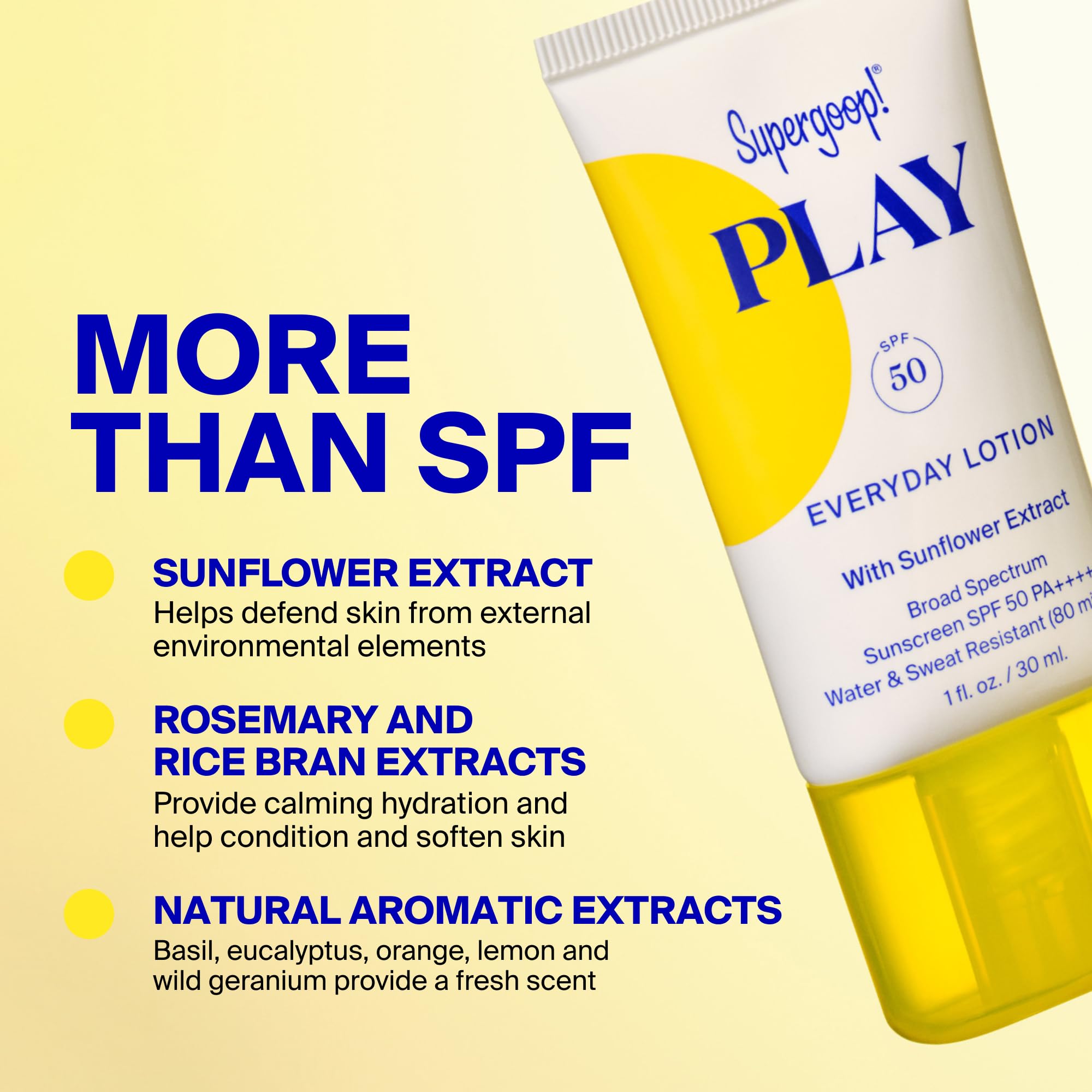 Supergoop! broad spectrum SPF 50 lotion side profile