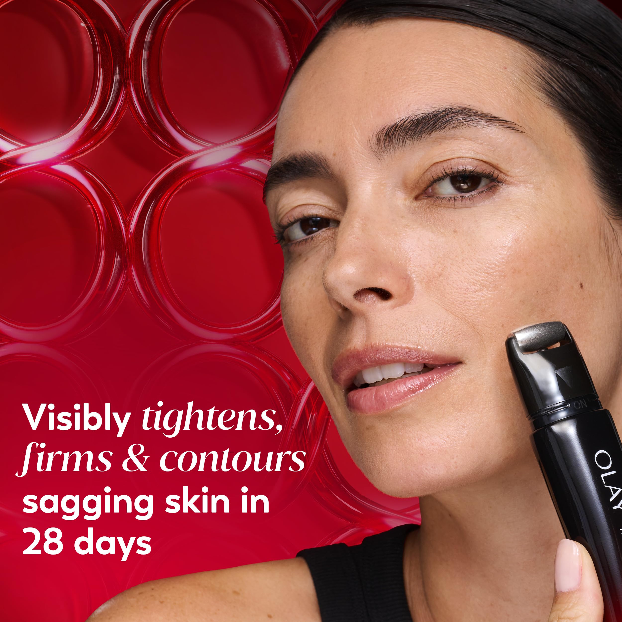 Olay face and neck lifting treatment built in cooling roller applicator close up view
