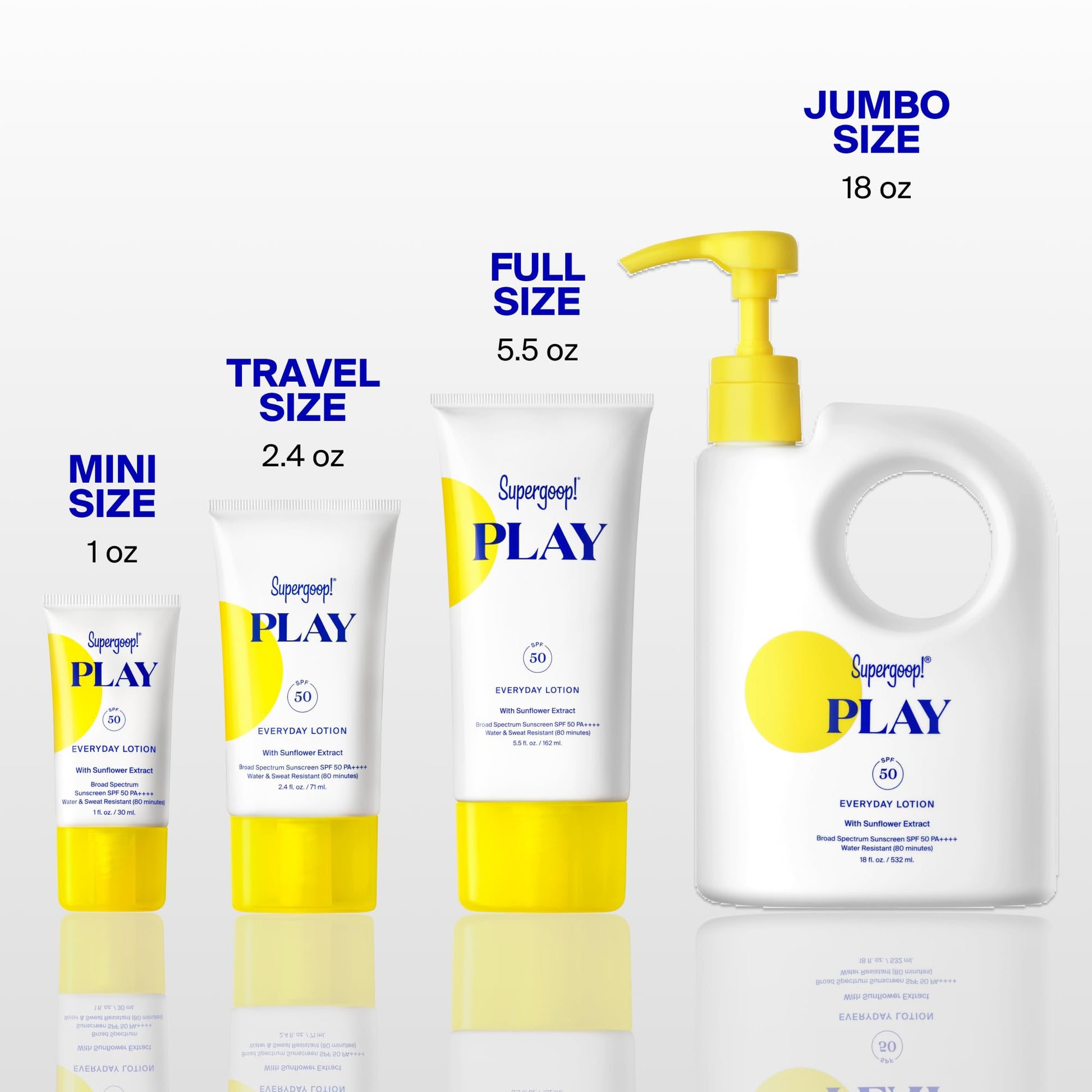 Supergoop! sunscreen 162ml bottle size reference