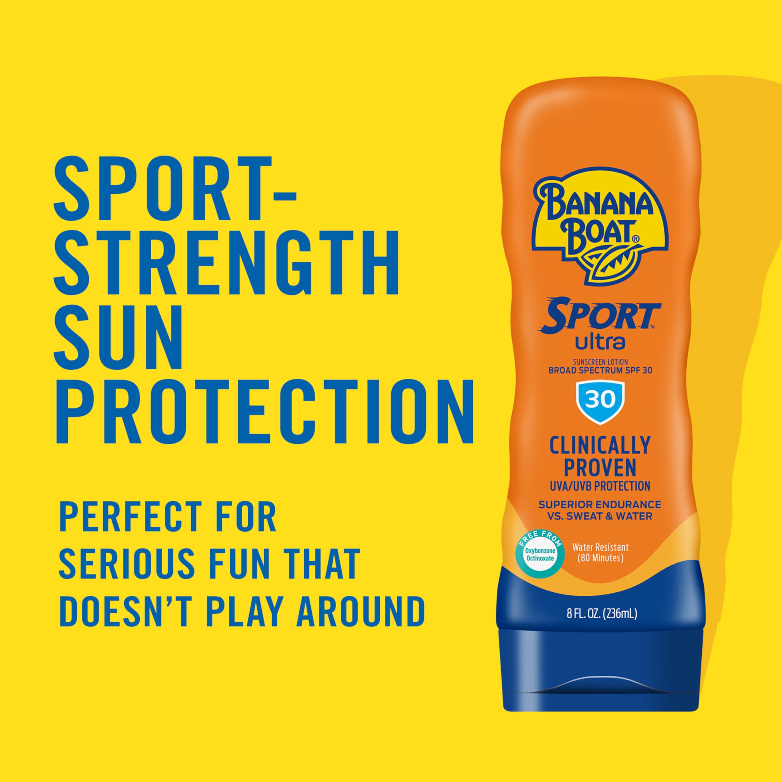 Back of packaging showing Banana Boat sunscreen ingredients