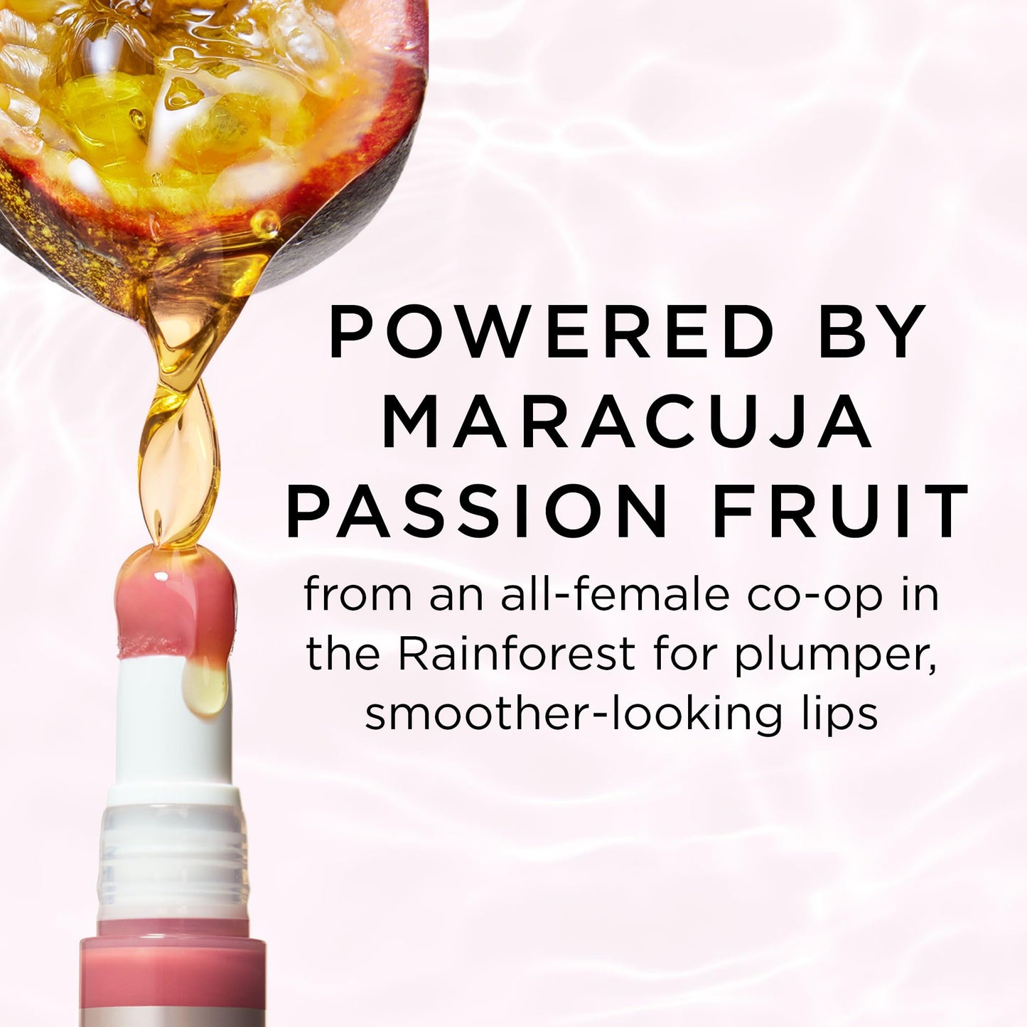 Hyaluronic acid infused lip plumper tube standing vertically