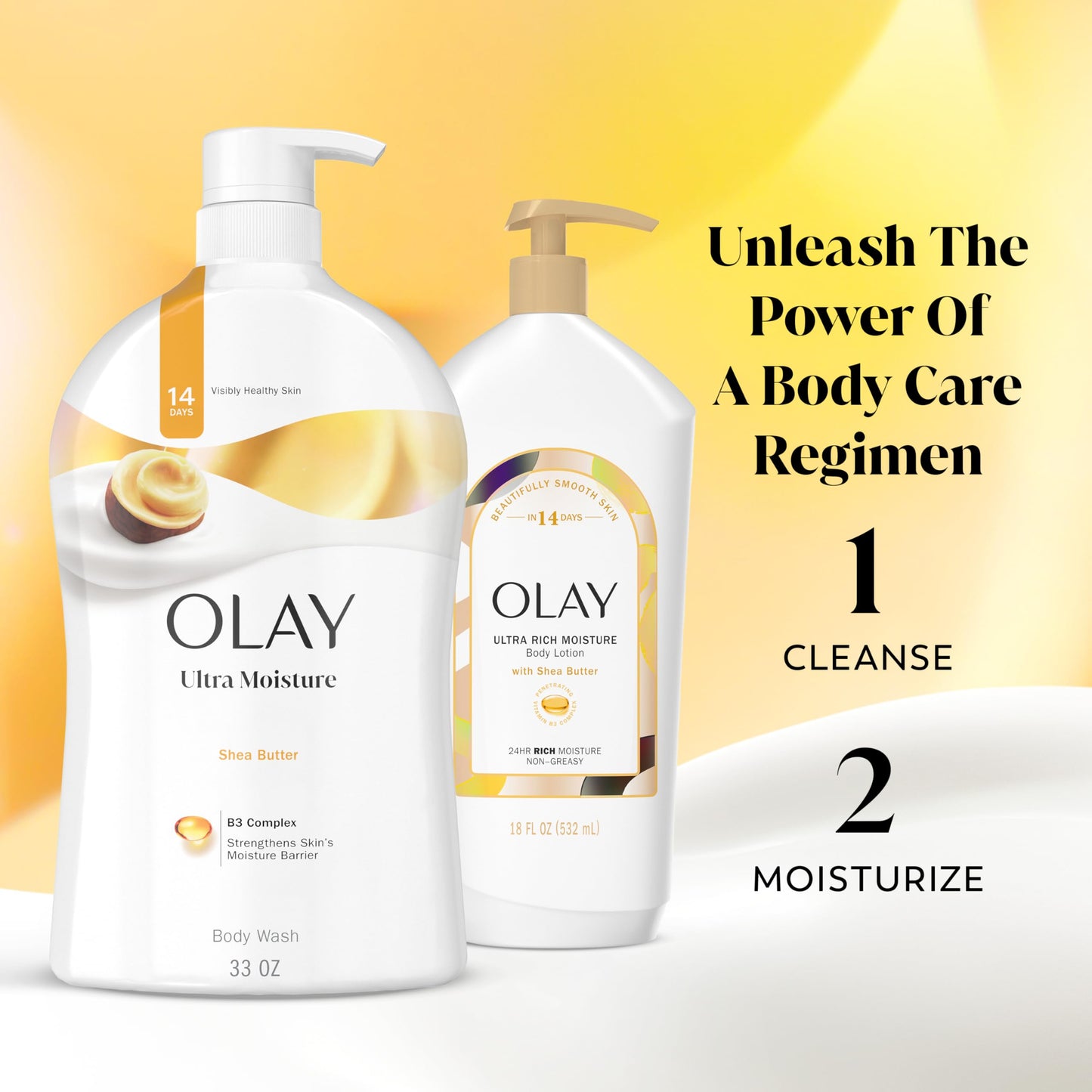 Professional studio shot of Olay Ultra Moisture body wash