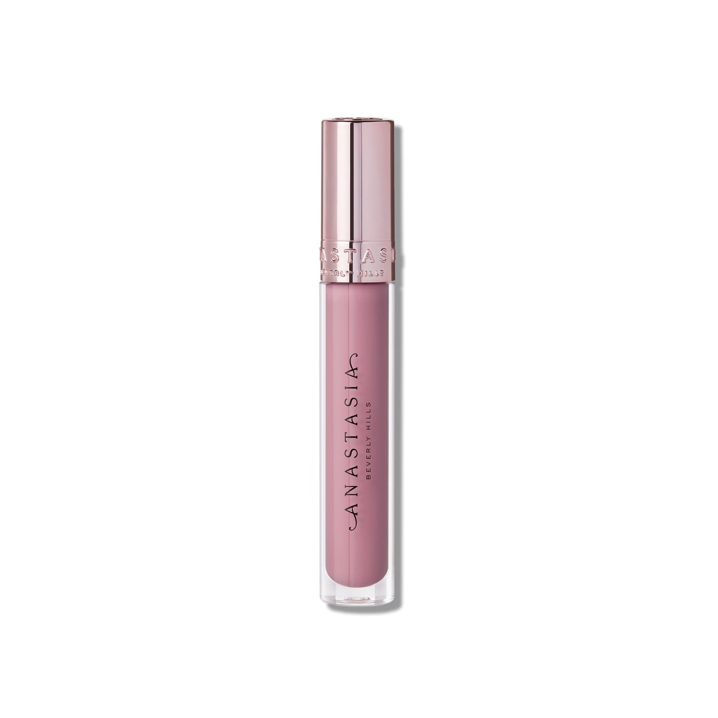 High-shine pink lip gloss applicator wand detail