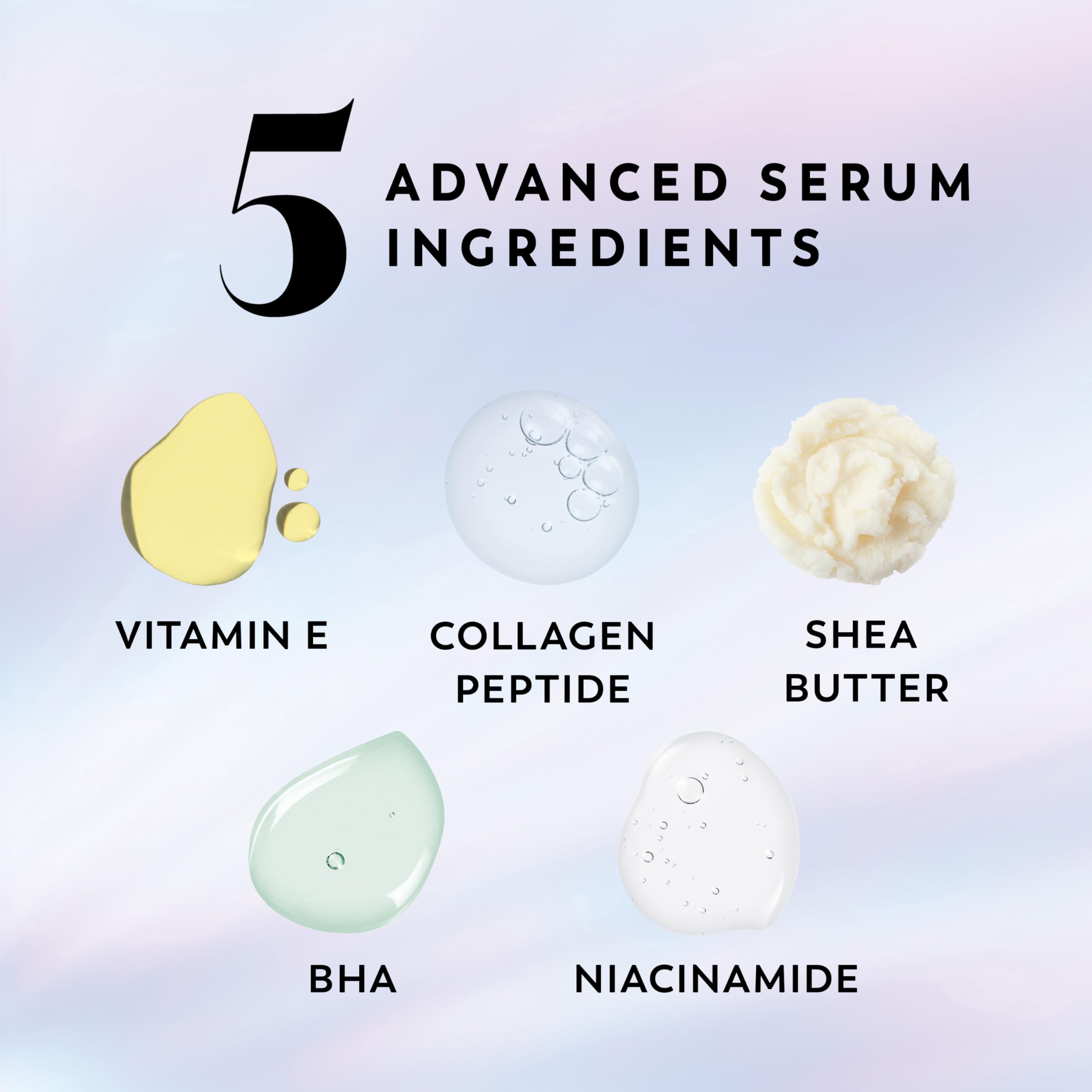 Back label of Olay Super Serum Body Wash showing ingredients