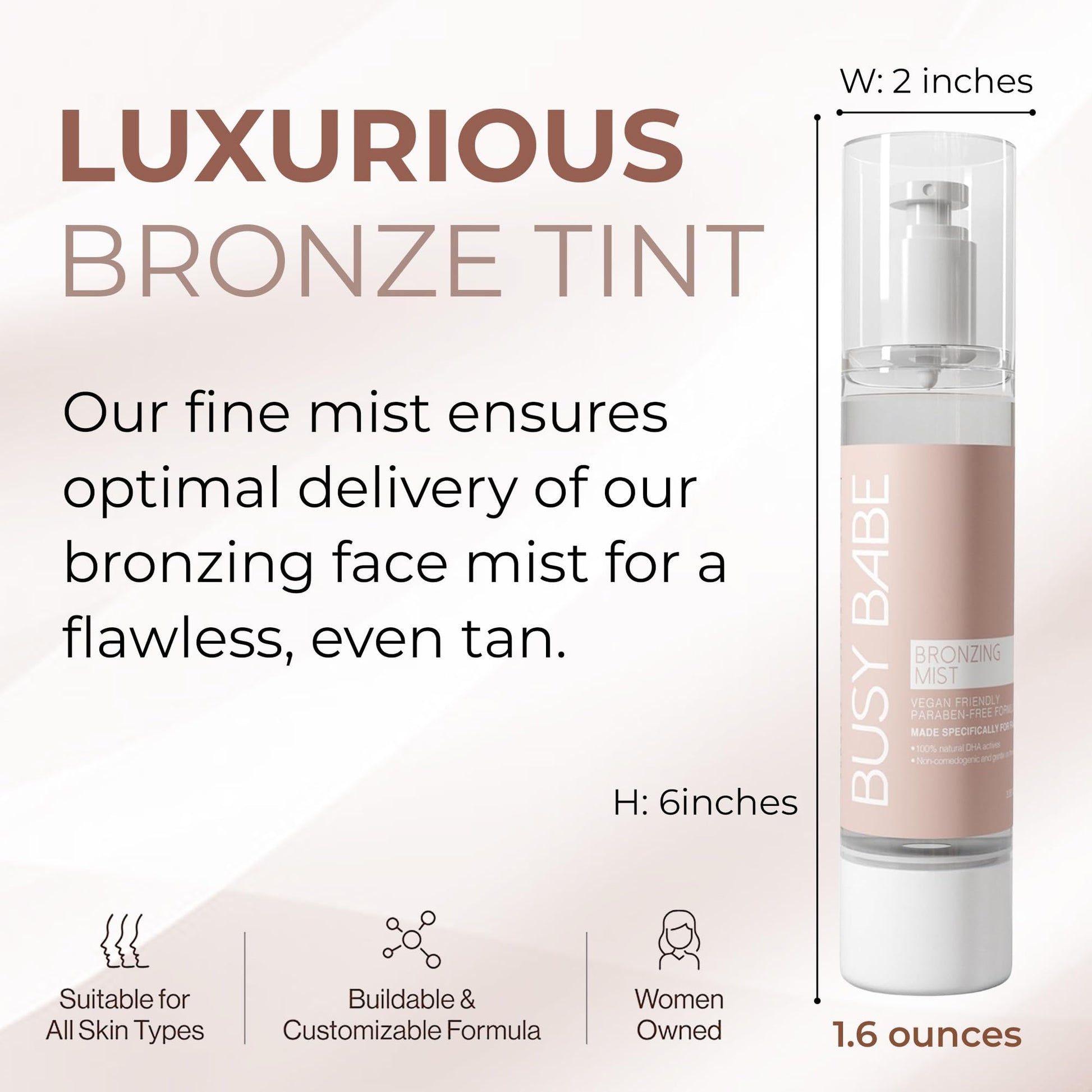 Natural DHA bronzing mist application demonstration
