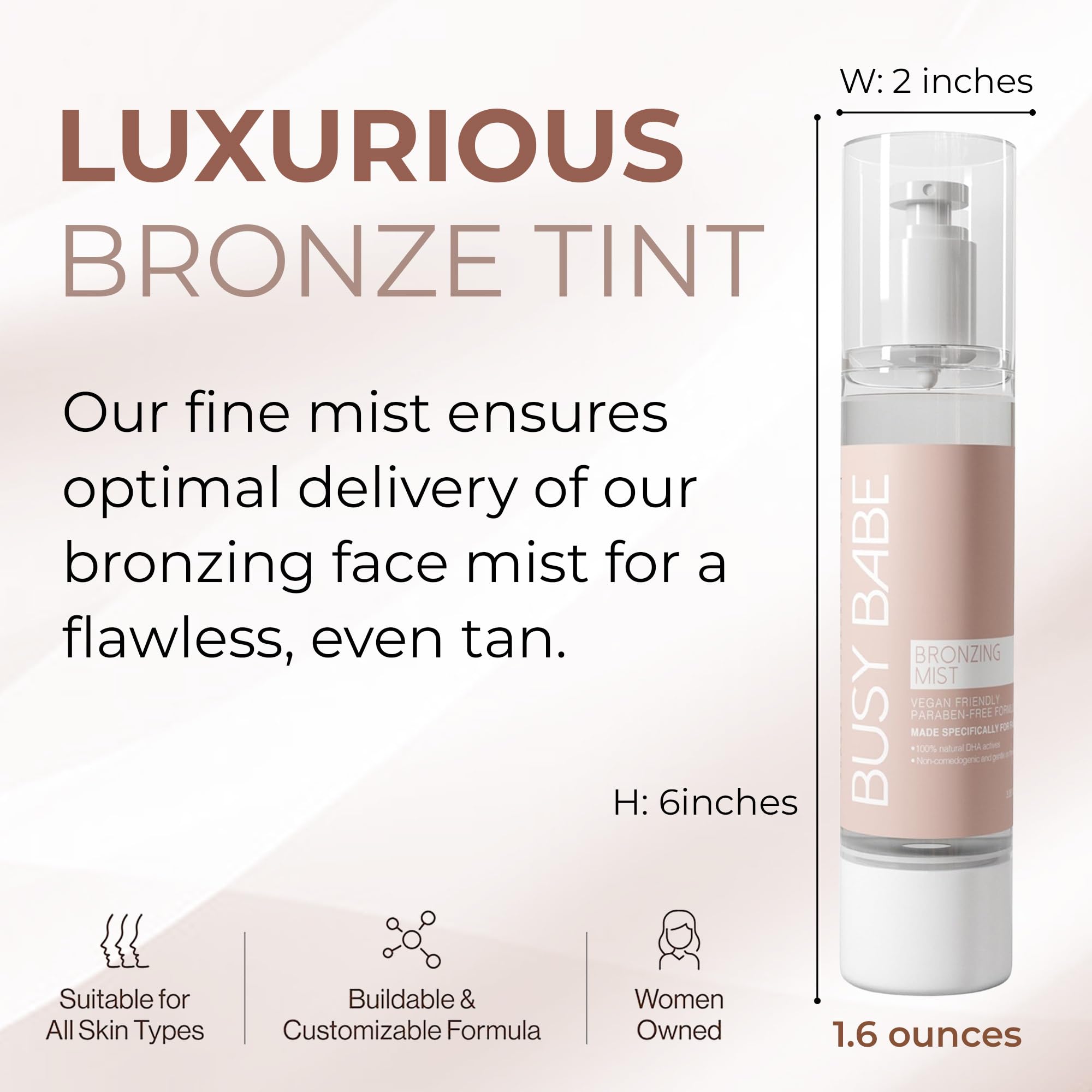 Natural DHA bronzing mist application demonstration