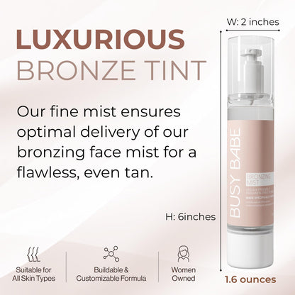 Natural DHA bronzing mist application demonstration