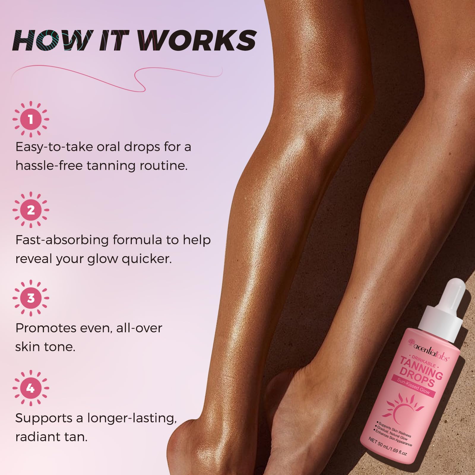ZyranovaE tanning drops bottle with watermelon flavor label detail