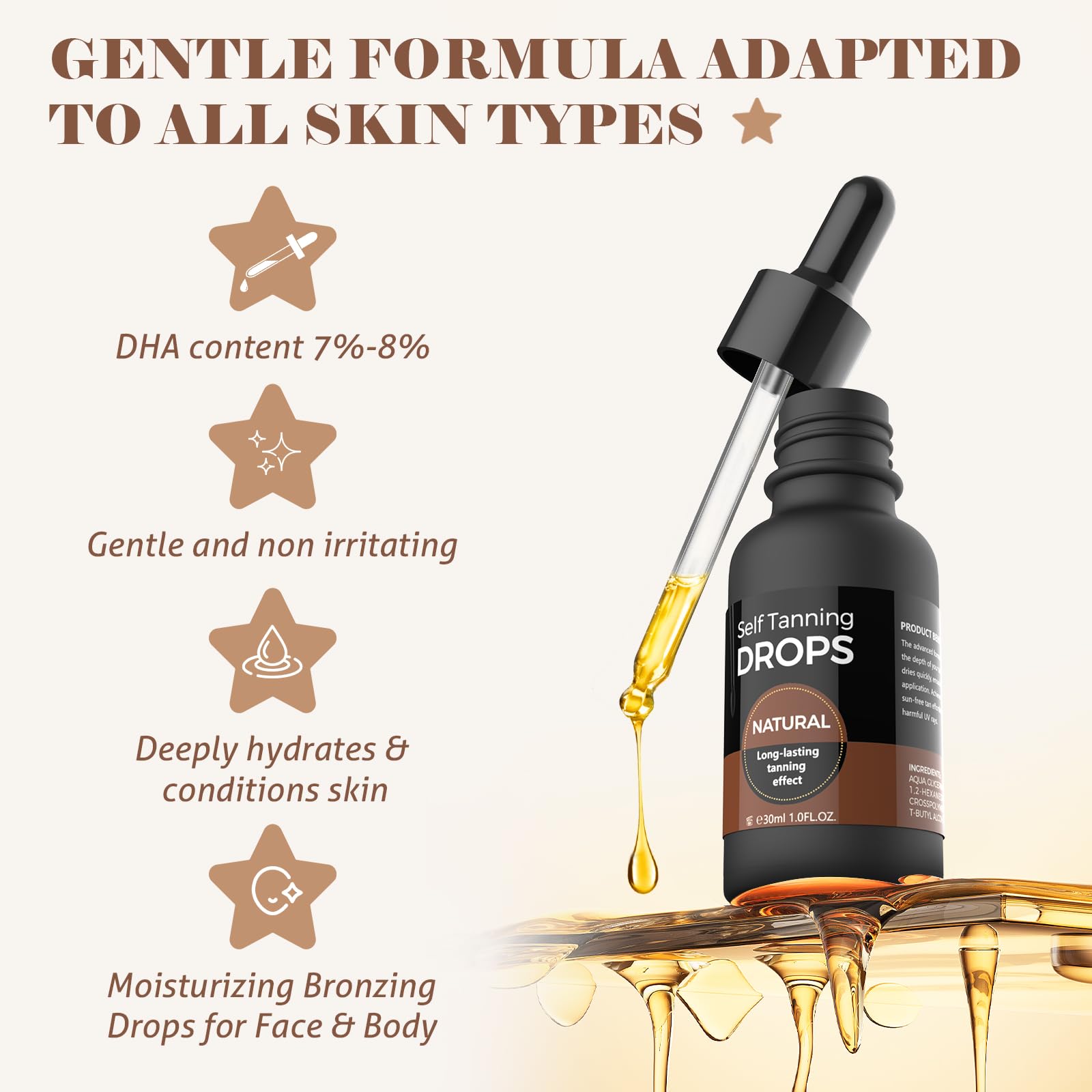 Naeli self tanning drops for face and body application