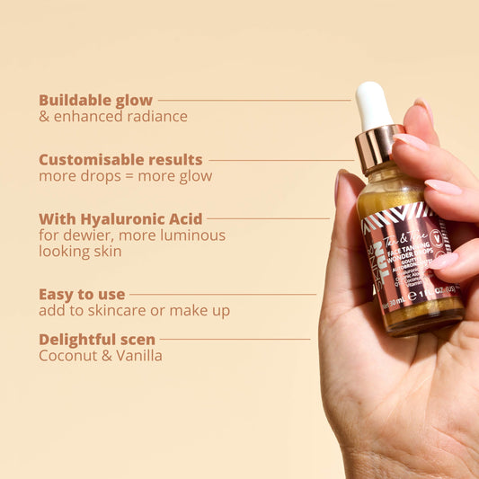 Skinny Tan self tanning drops serum packaging and dropper