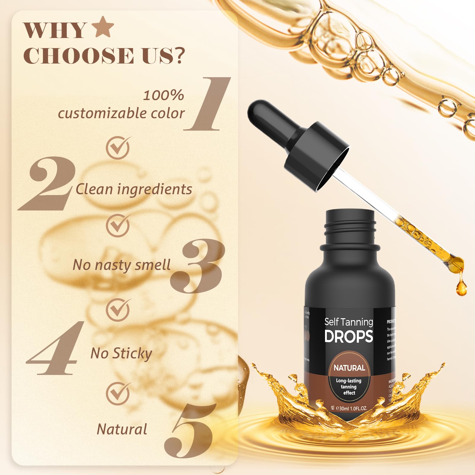 Natural sun-kissed glow results using Naeli drops