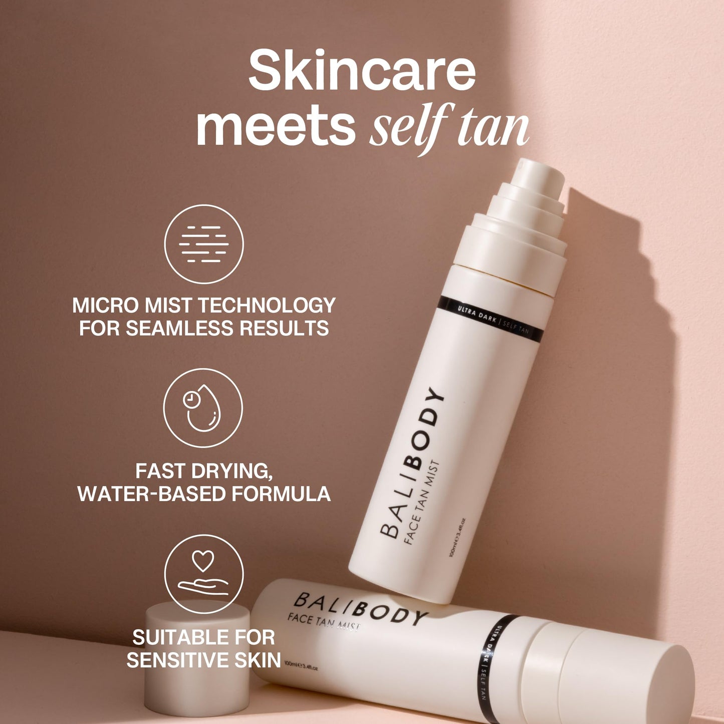 Bali Body face tan spray label details