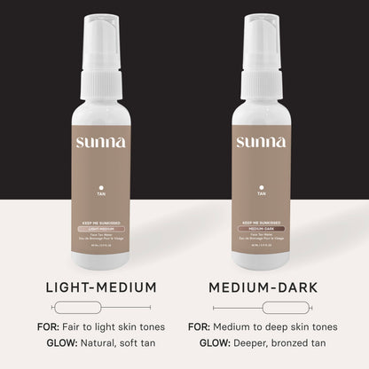 SunnaTan Face Tan Water misting application technique