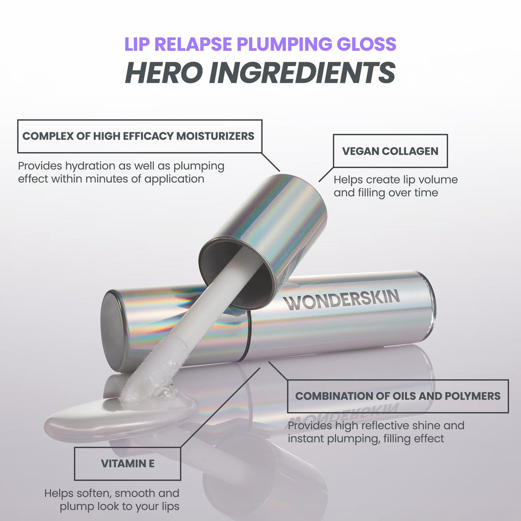 Wonderskin Lip Relapse Plumping Gloss texture swatch