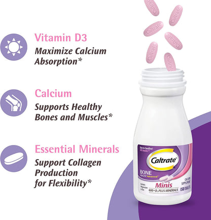 Two bottles of imported Caltrate Minis for adults and women placed side by side.