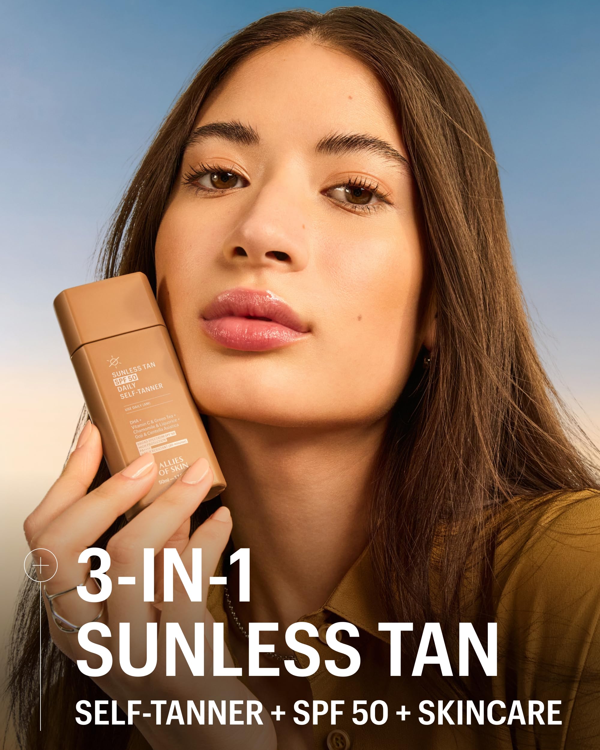 Allies of Skin sunscreen and tanning gel bottle