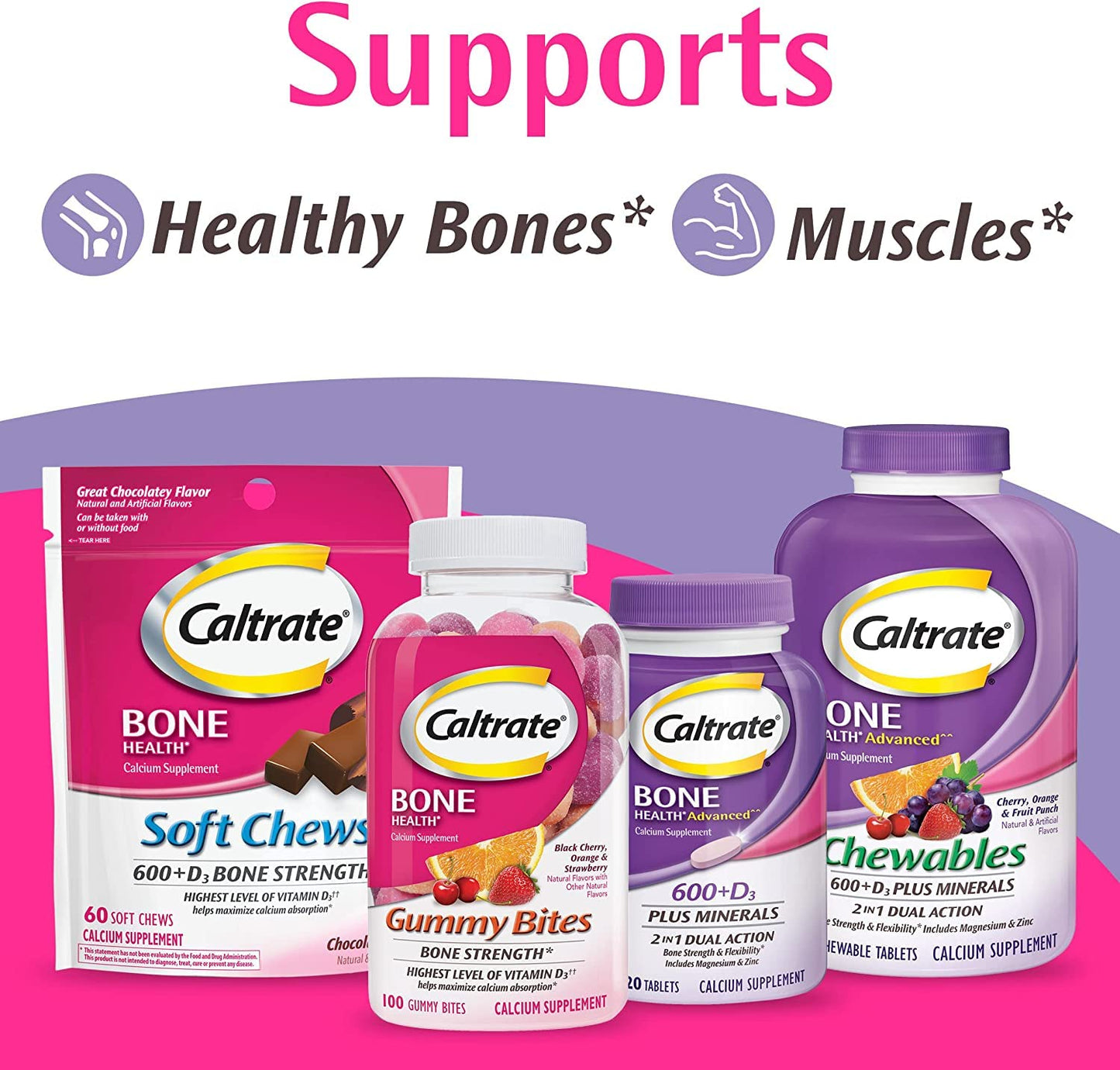 Caltrate Minis calcium carbonate tablets demonstrating the compact packaging layout.