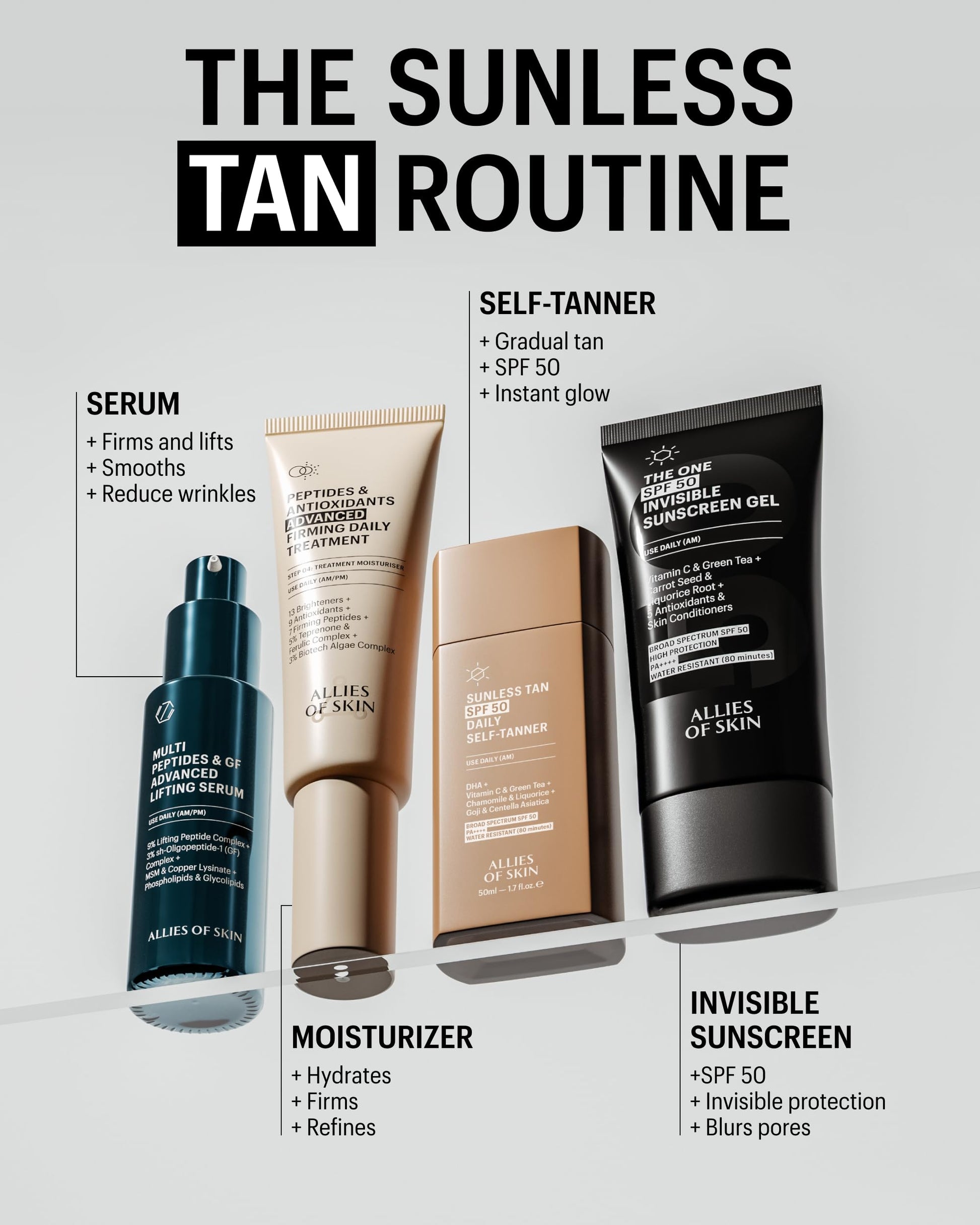 Allies of Skin Daily SPF 50 travel size sunscreen bottle