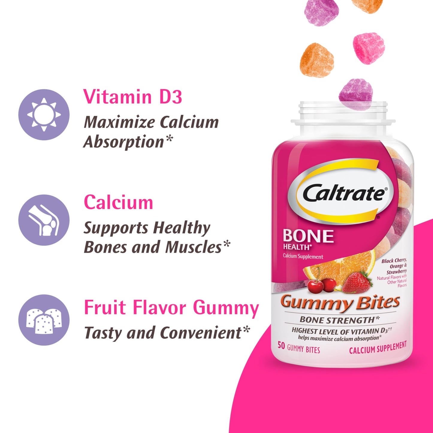 Caltrate bone health supplement packaging details