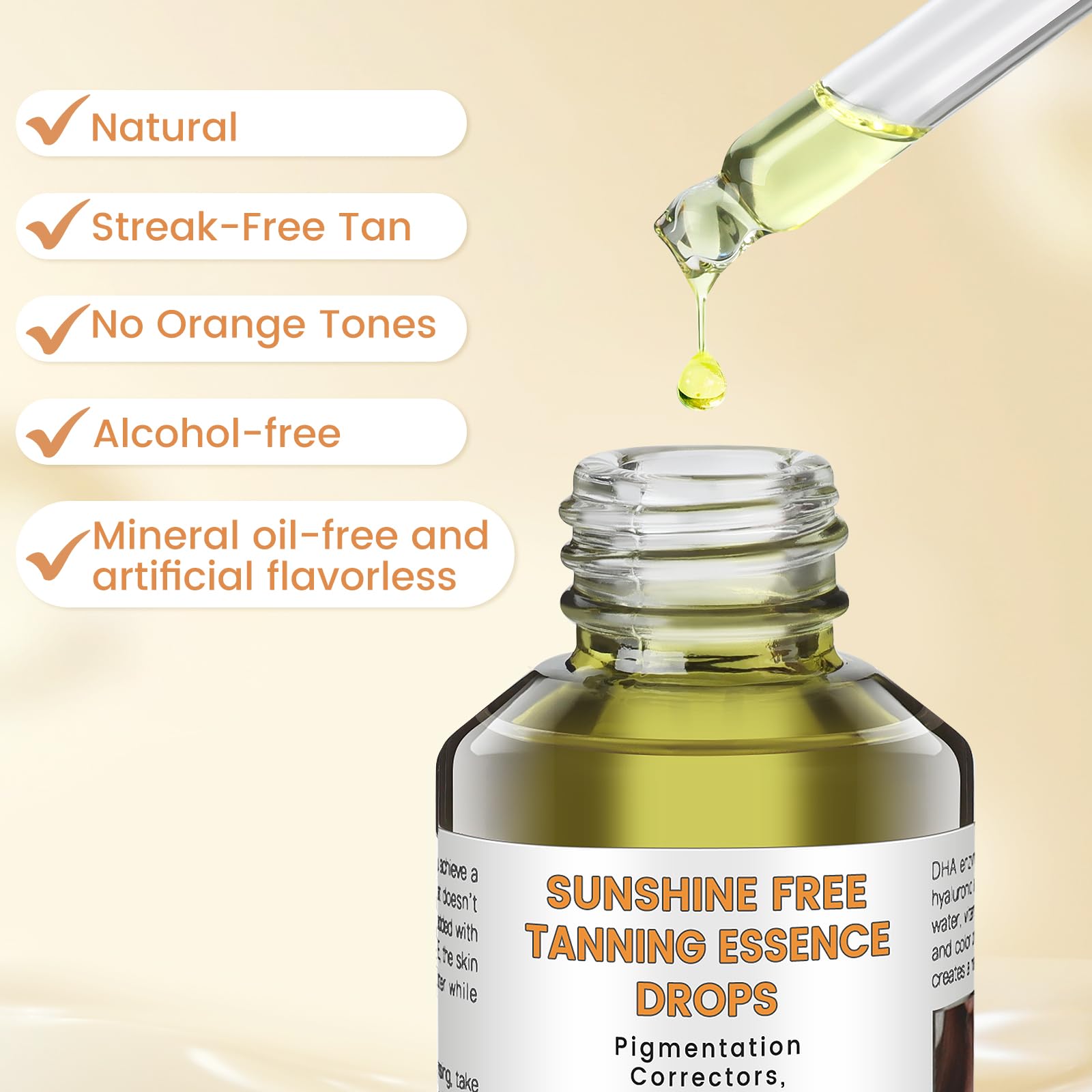 Close up of Pipige sunless tanning essence bottle packaging